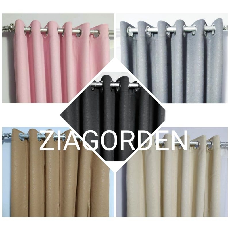 Gorden poni lurus gorden blackout atas pintu gorden pendek