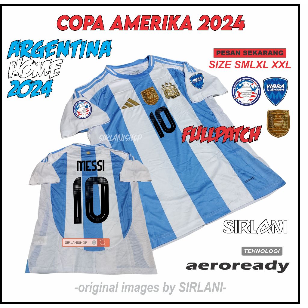 JERSEY BOLA TERBARU ARGENTINA HOME AWAY COPA AMERIKA 2024