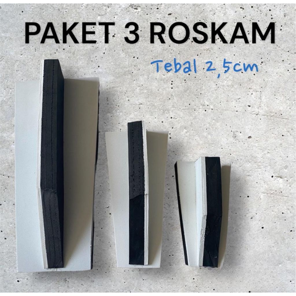 ROSKAM TEBAL 2,5CM POLOS HITAM PUTIH  DAPAT 3PCS / ACIAN ROSKAM PENGHALUS ROSKAM PENGGOSOK ACIAN