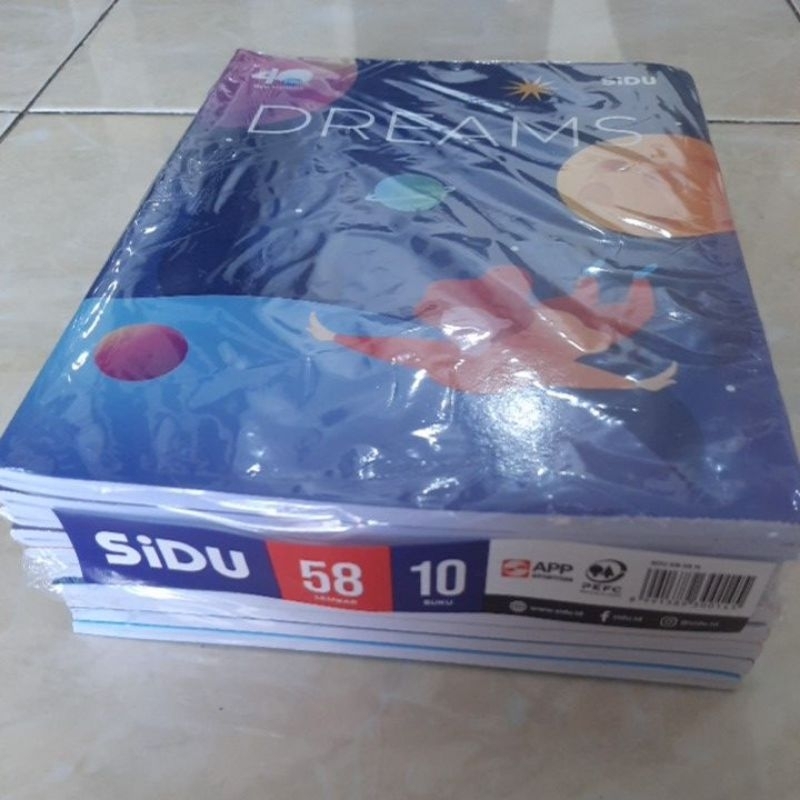 

Buku tulis sidu isi 58 lembar/1pak isi 10buku