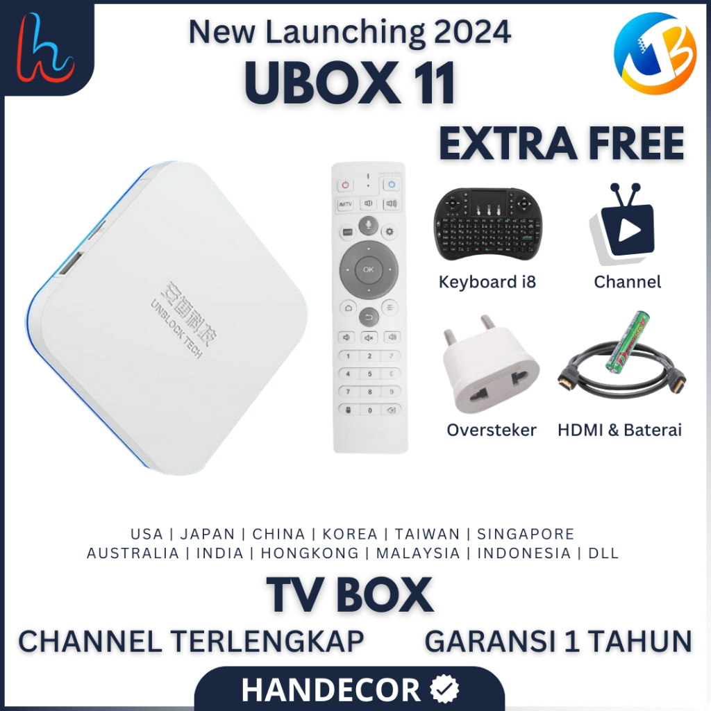 UNBLOCK TECH UBOX 11 PRO MAX VERSI NEW TV BOX ANDROID 12.0 4GB/64GB UBOX 11 NEW VERSION TERBARU TU2T