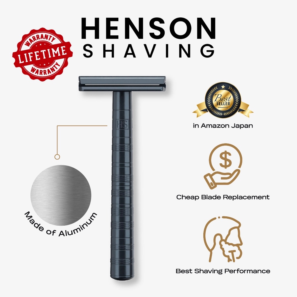 HENSON AL 13 Aggressive Facial Razor - Alat Cukur Manual, Hair Shaver, Pencukur Rambut, Safety Razor