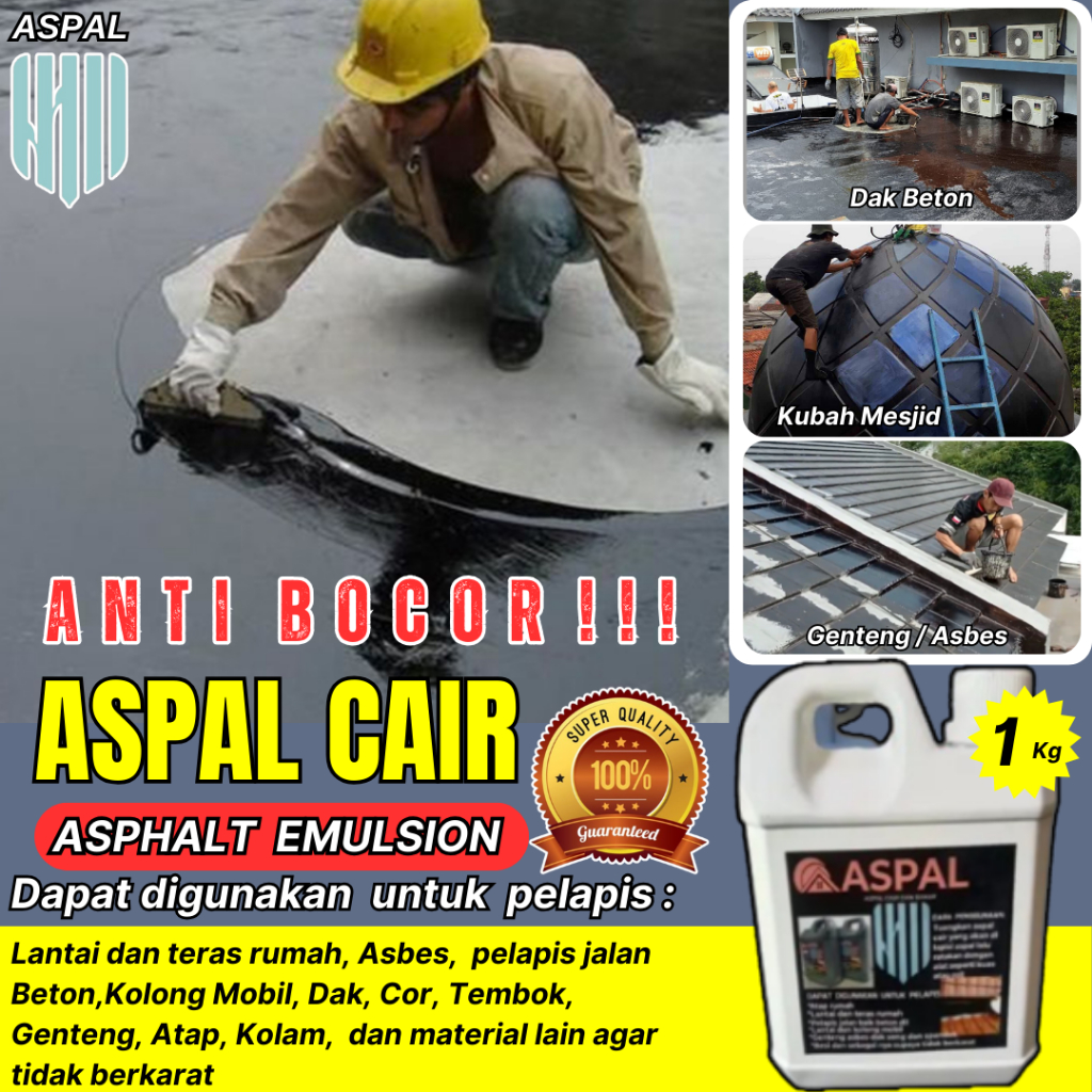 Cairan penambal Jalan Aspal Cair Asphalt Emulsion 1Kg Anti Rembes Retak Tembus Pelapis Anti Bocor Un