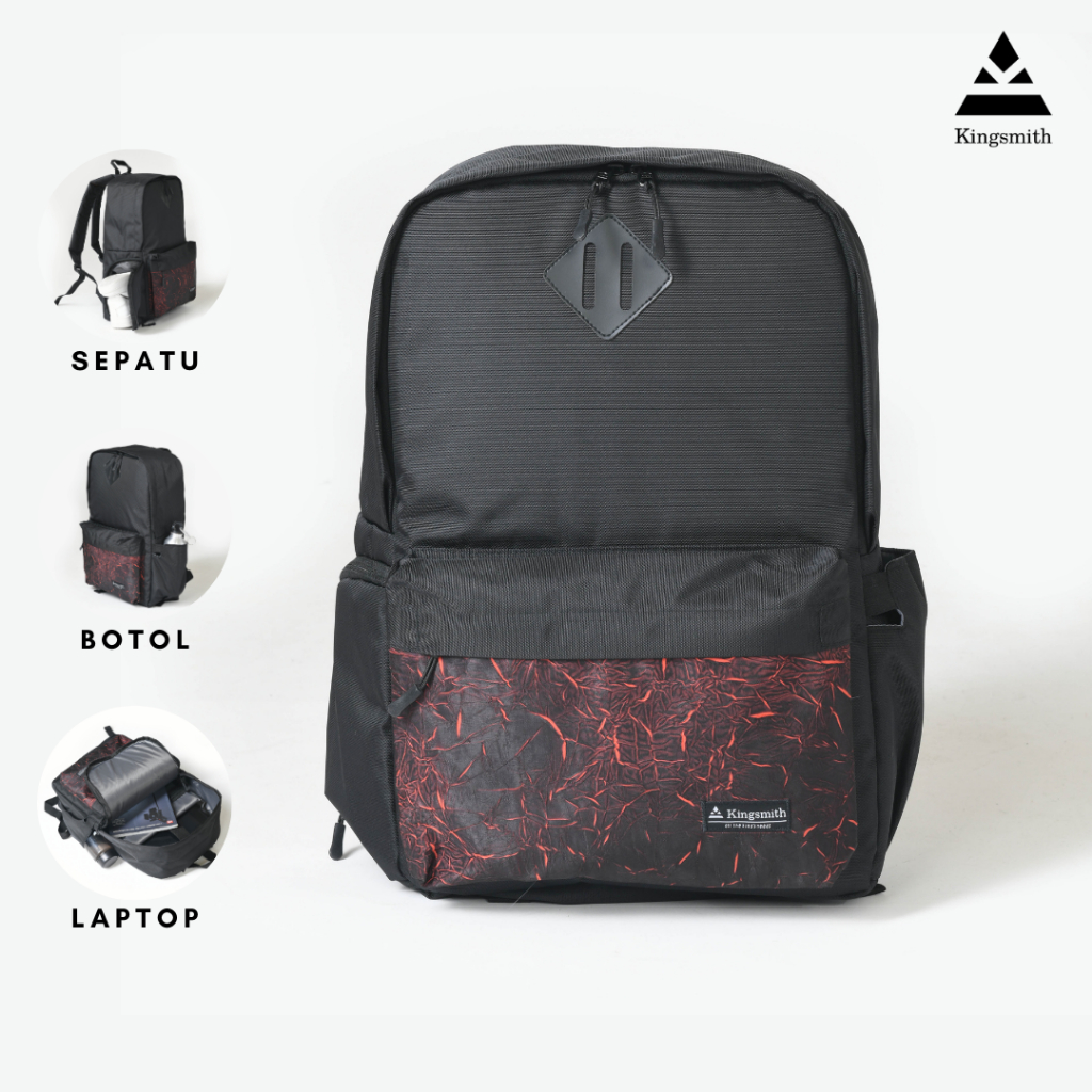 Kingsmith Blade series Red New Smart Backpack Tas Laptop Tempat Sepatu