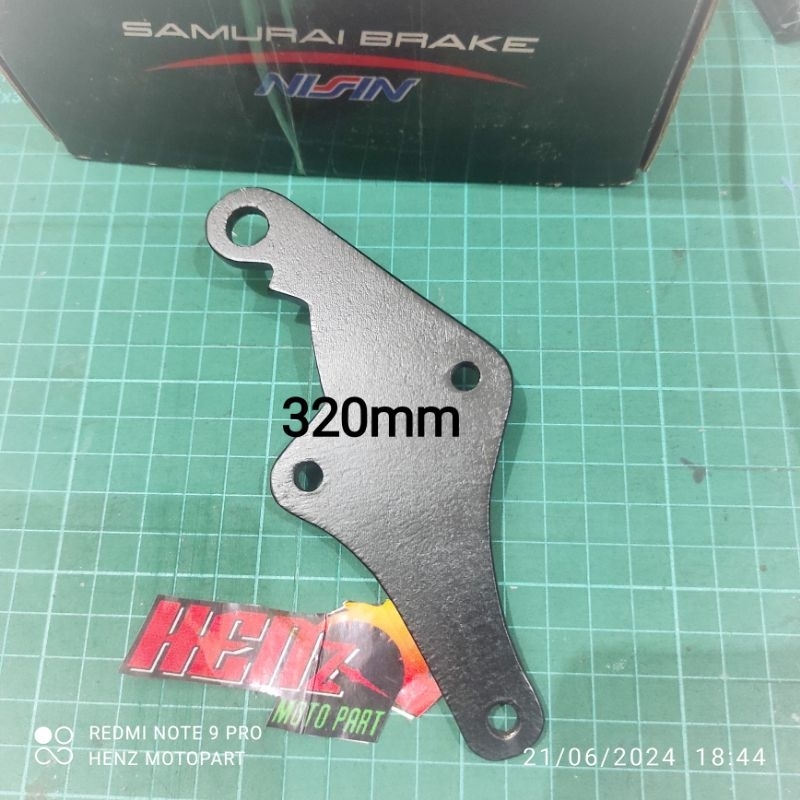 bracket pangkon cakram kaliper standart nissin Samurai 2 piston smash 320mm 320 mm shogun 125 r