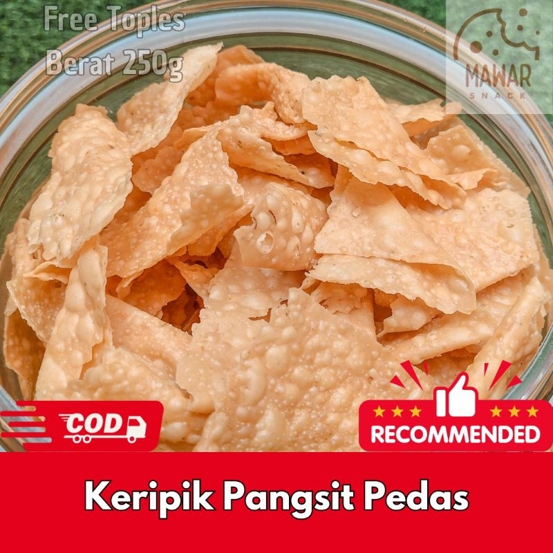 

keripik Pangsit Bawang 250gram pangsit pedas renyah