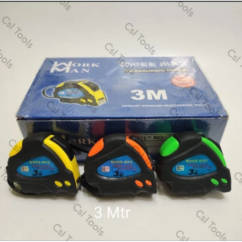 Meteran Auto Stop WOKMAN 3M 5M 7,5M 10M / Meteran Karet Auto Lock 3M - 10Meter