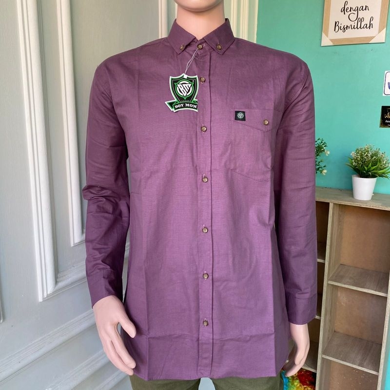 kemeja polos lengan panjang couple ayah dan anak