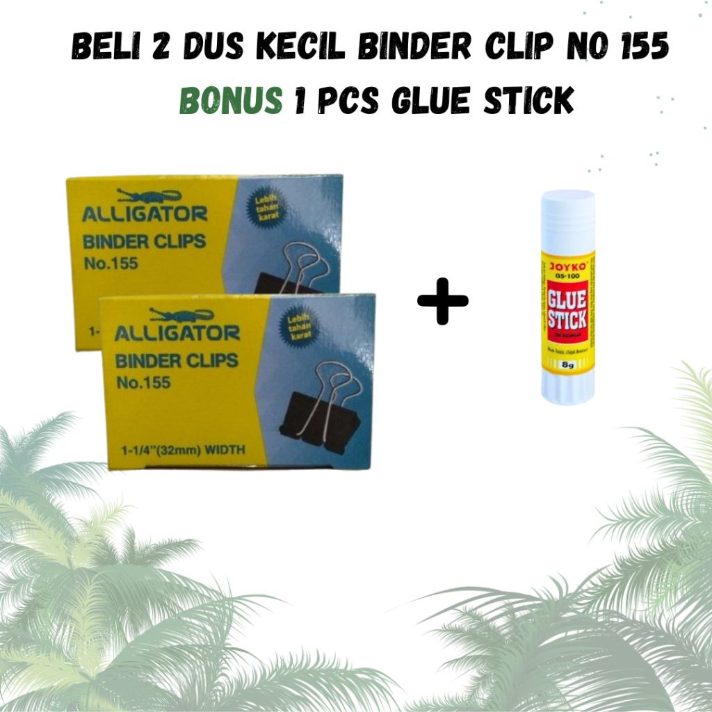 

BELI 2 GRATIS 1 / Binder Clip 155 Alligator / Glue Stick GS-100 Joyko