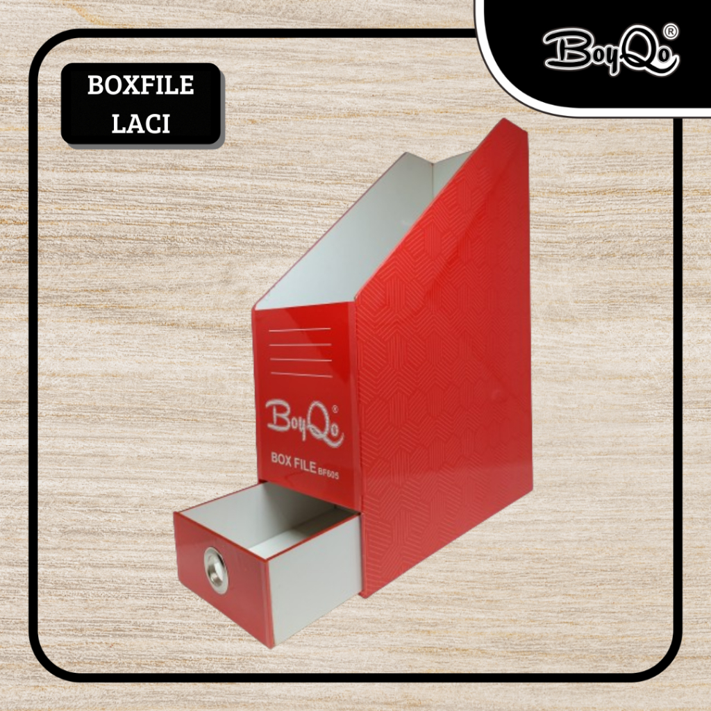 

BoyQo Boxfile 2 in 1 Lengkap dengan Laci Hitam dan Merah - Rak penyimpanan Berkas & Buku Dengan Laci Aestetic