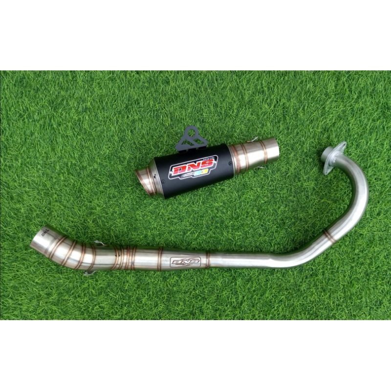 KNALPOT ORIGINAL DNS 33 MP1 BLACK COATING KOMPETISI FFA 150-200cc LEHER PATEN NON SAMBUNGAN SATRIA F