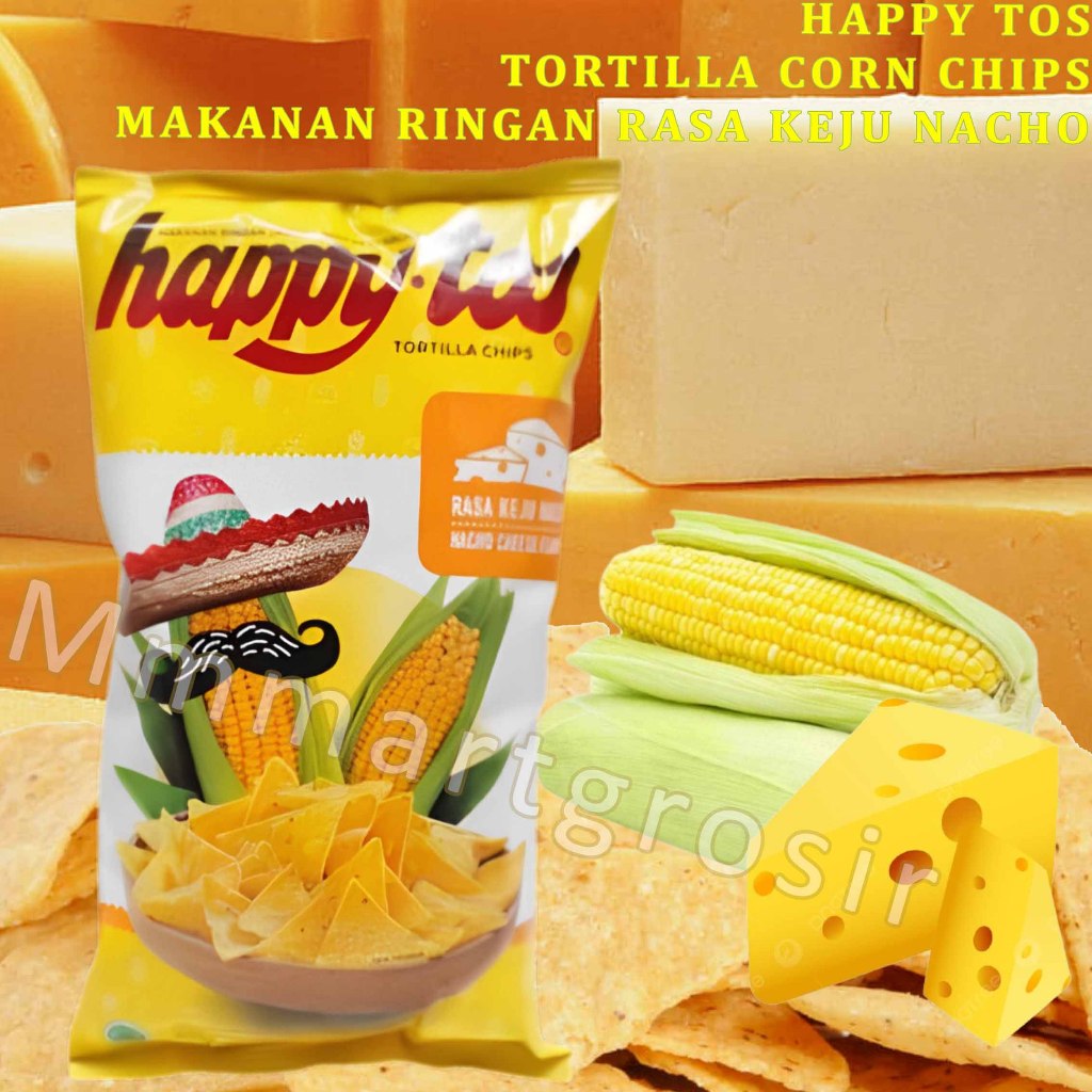 

Happy Toss / Makanan Ringan Rasa Keju Nacho / Tortilla Corn Chips / 140gr