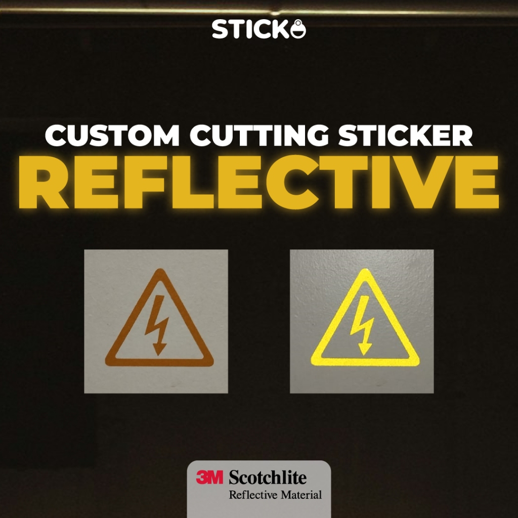 

Custom Cutting Sticker Reflective Safety Sign Rambu Label Stiker Skotlet Reflektif 3M Scotchlite