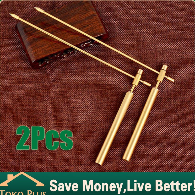 

KODE A26R 2PcsSet Ionika Metal Detector Dowsing Lrods Alat Deteksi Emas Bawah Tanah Dowsing Rods Adjustable Brass Positioning Rods Divining Detector