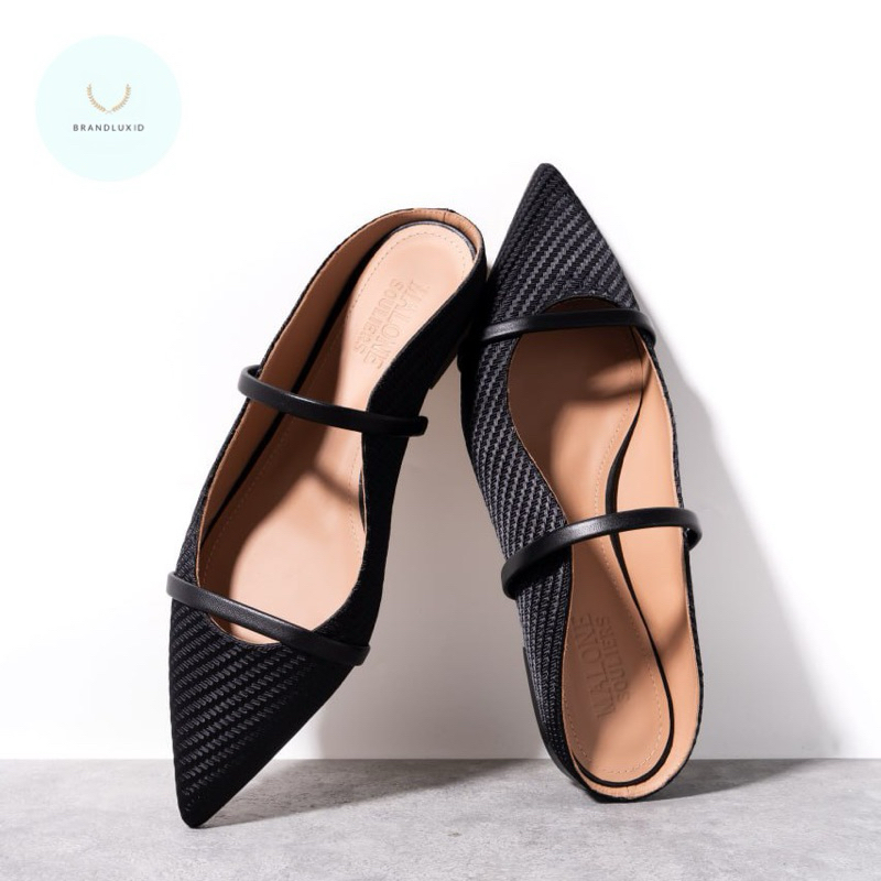 Malone Souliers Maureen flat fabric Black - Black