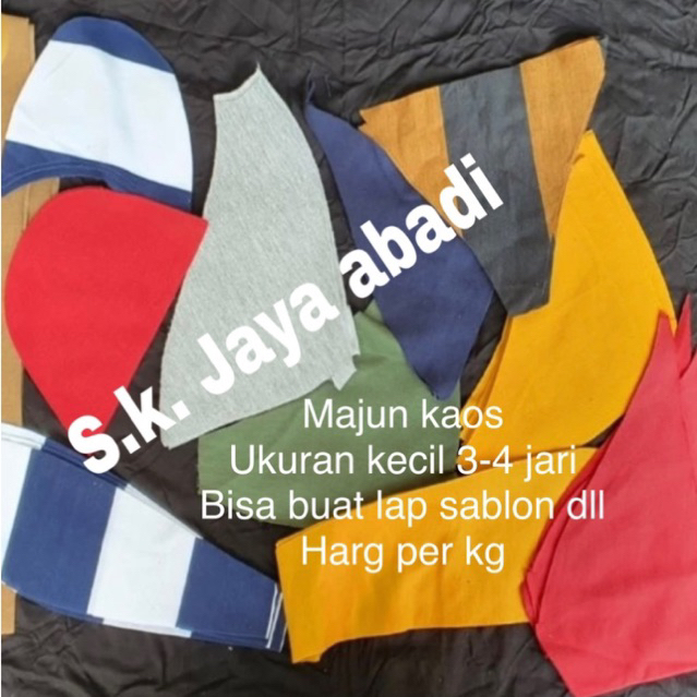 KAIN MAJUN PERCA WARNA BAHAN KAOS KILOAN ( B 1 L WARNA )