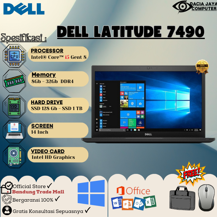 Laptop Dell Latitude E7470 / E7480 Core i5/i7 RAM 16Gb SSD 256Gb MURAH BERGARANSI