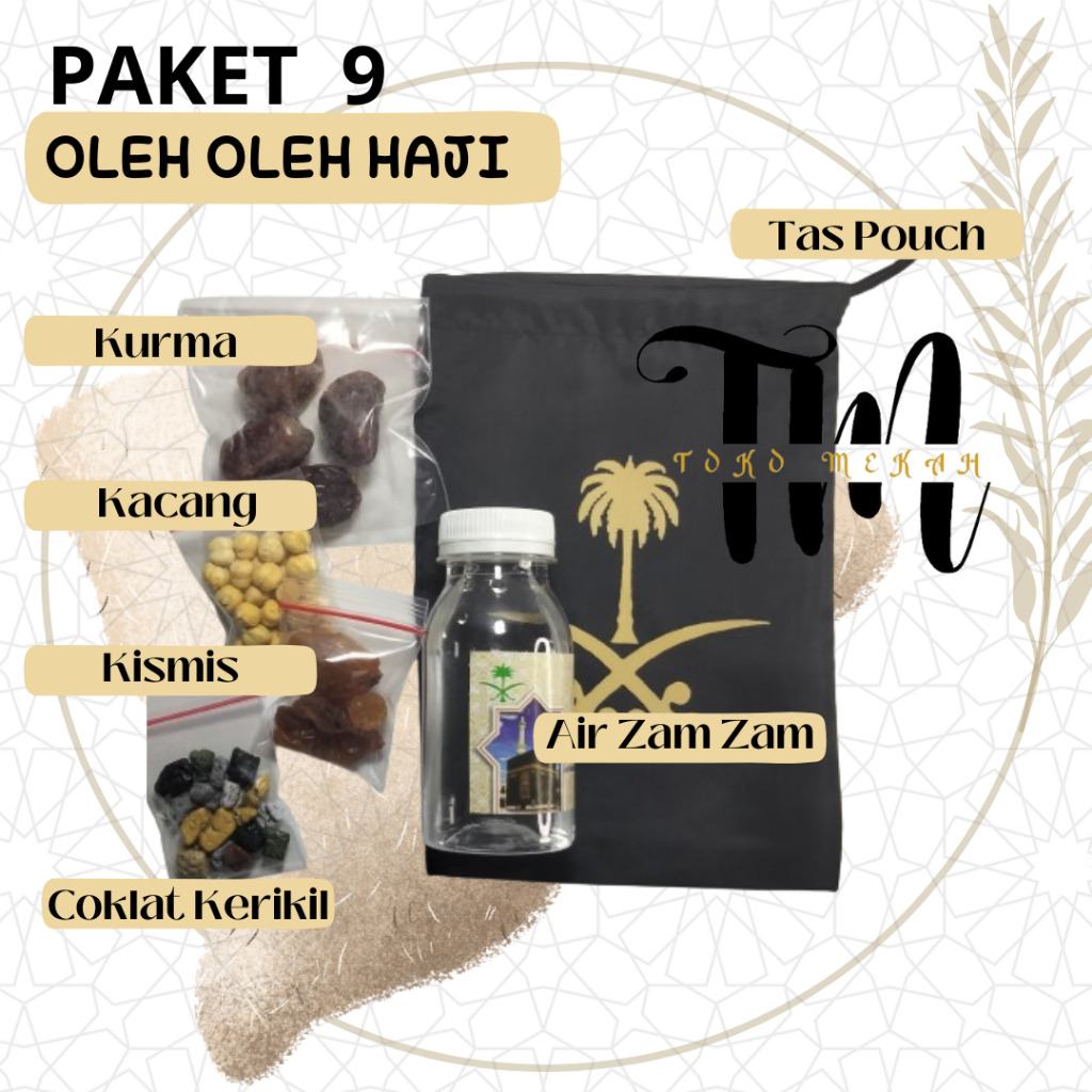 

PAKET 9 POUCH Oleh-oleh Haji dan Umroh / Pasuhe / Coklat Kerikil