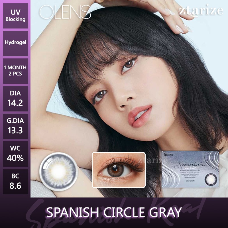 ztarize - Ready Stock - OLENS Spanish Circle Gray 1 Month Soft Contact Lens 1 Pair - OLENS x BLACKPI