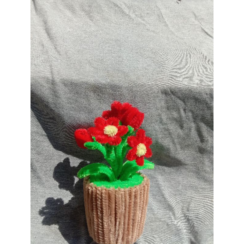 Bunga Daisy Pot Kawat bulu Dekorasi ruangan aesthetic lucu dan unik