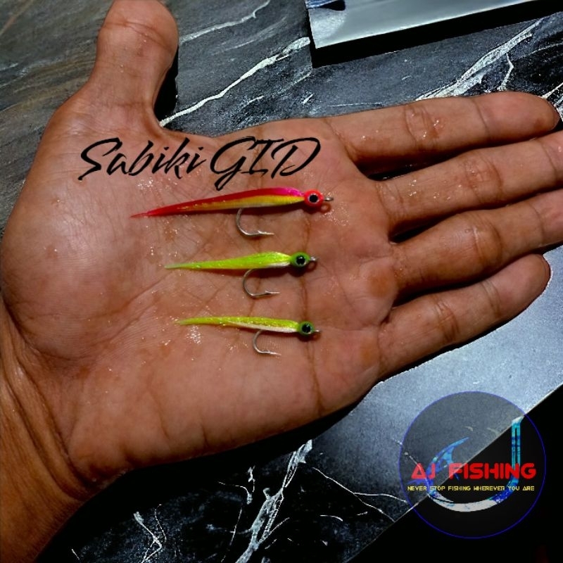 sabiki / Glow inthe dark (GID) size 13 bulu sutra/benang sutra