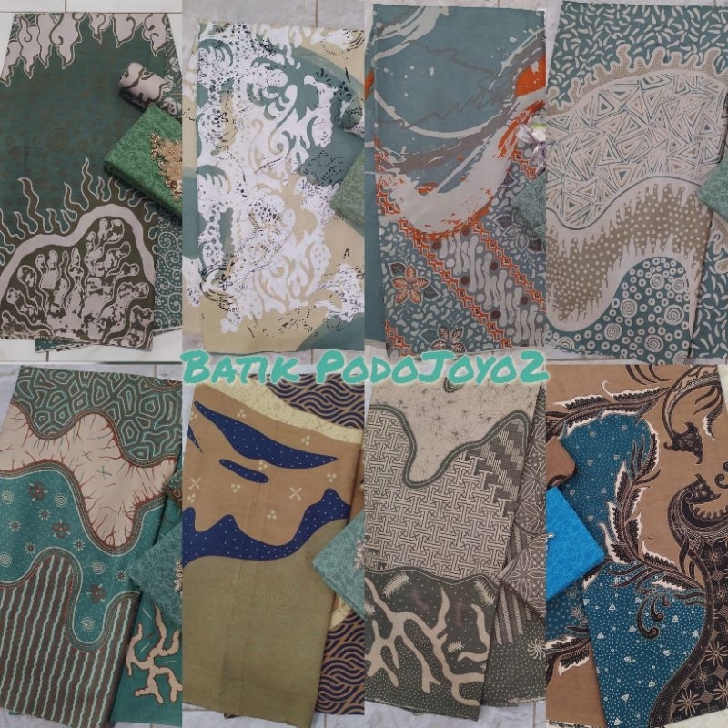 Kain Batik Printing Kain Batik Warna Sage Green Hijau Forest  Olive Green  Hijau Mint
