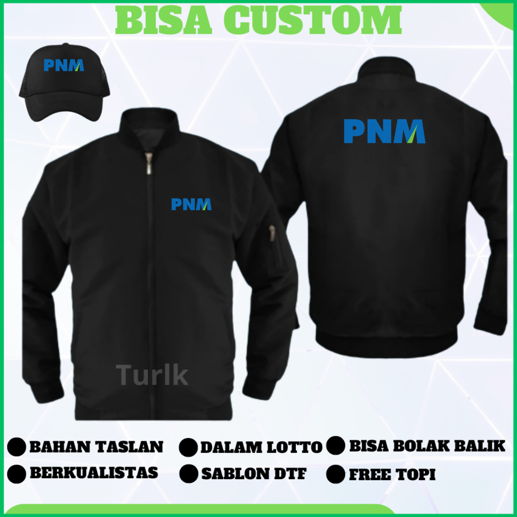 Jaket PNM Jaket Permodalan Nasional Madani Bomber Custom