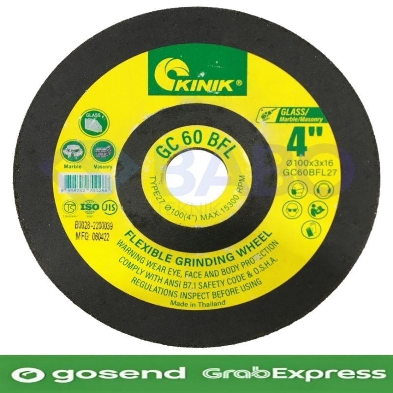 KINIK (4 inch GC60/GC 120) batu gerinda flexible poles kaca keramik granit