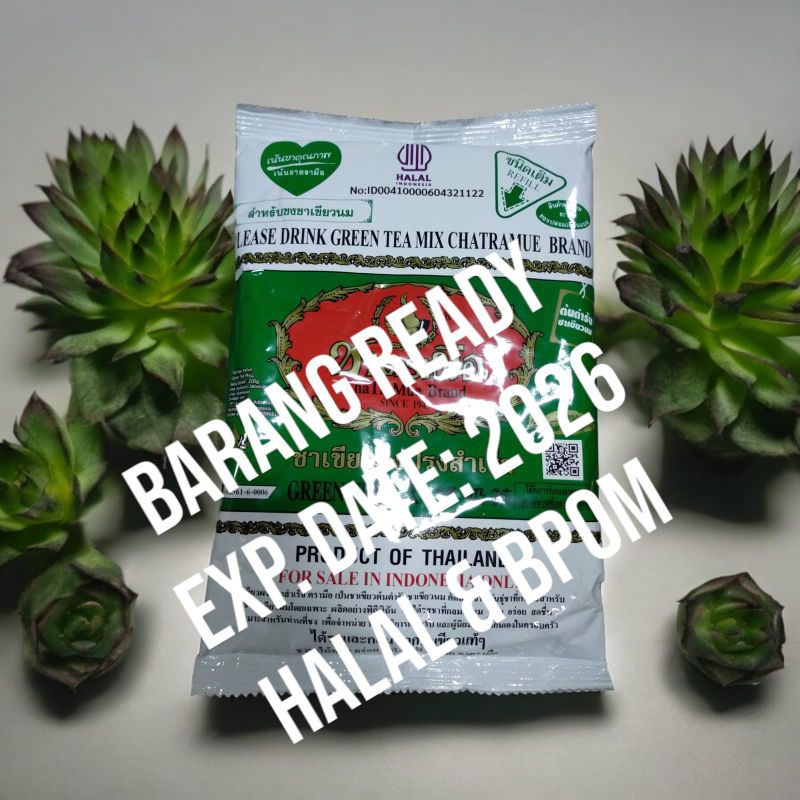 

BUBUK / TEH HIJAU / POWDER / GREEN TEA CHATRAMUE / HALAL / 200g