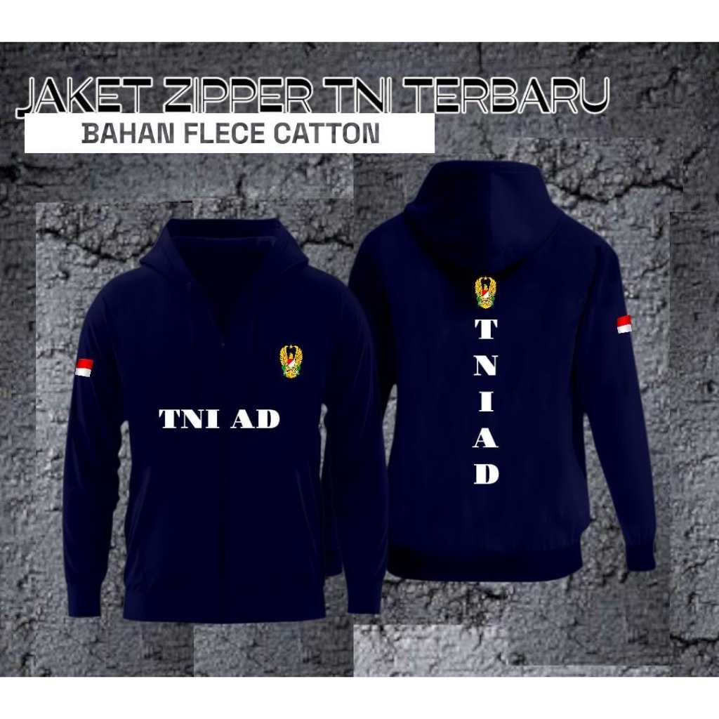 Jaket resleting TNI AD /Jaket Flece premium TNI AD /jaket /babhan Flece premium