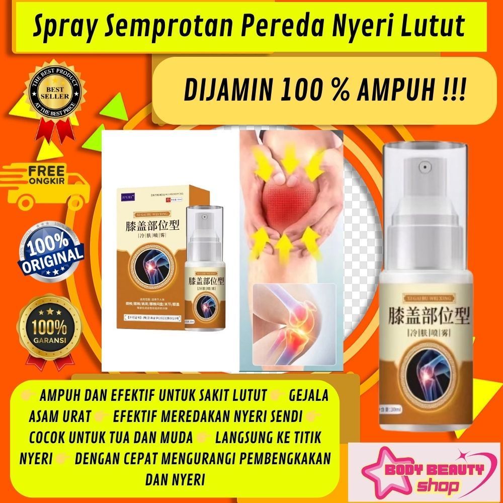Obat Spray Semprot Rematik Nyeri Sendi Lutut Gel Pereda Saki jinsheng 30ml 60g Tipe lutut Tekanan Di