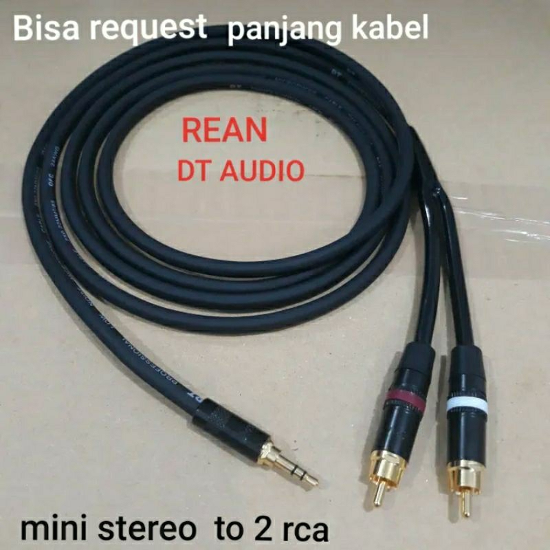 kabel 2 meter hp ke mixer jack akai TRS 3,5 mm to 2 RCA