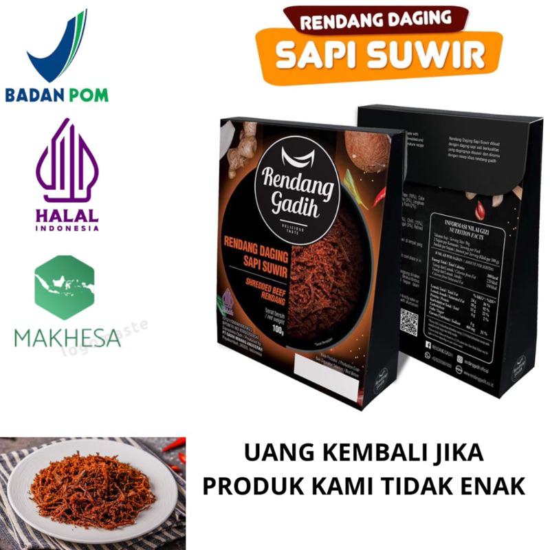

Rendang Gadih - rendang daging sapi suwir makanan instan
