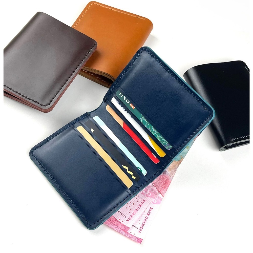 Dompet card simpel muat uang dan kartu - Dompet kulit asli