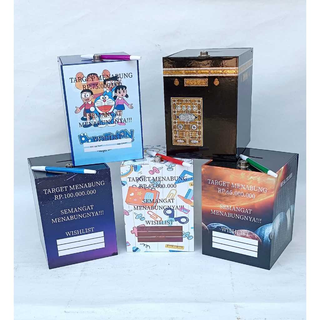 Doradoray_ Celengan Ka'Bah Celengan Target Kotak Celengan Kabah Stiker 3D Timbul Kabah Kaqbah Kakbah