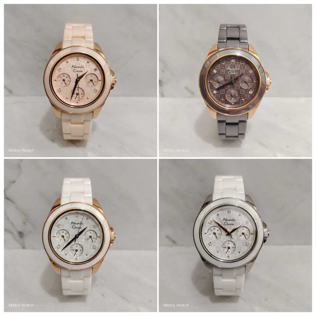 Jam Tangan Wanita Alexandre Christie AC2A70 Keramik 35mm Original Garansi Resmi
