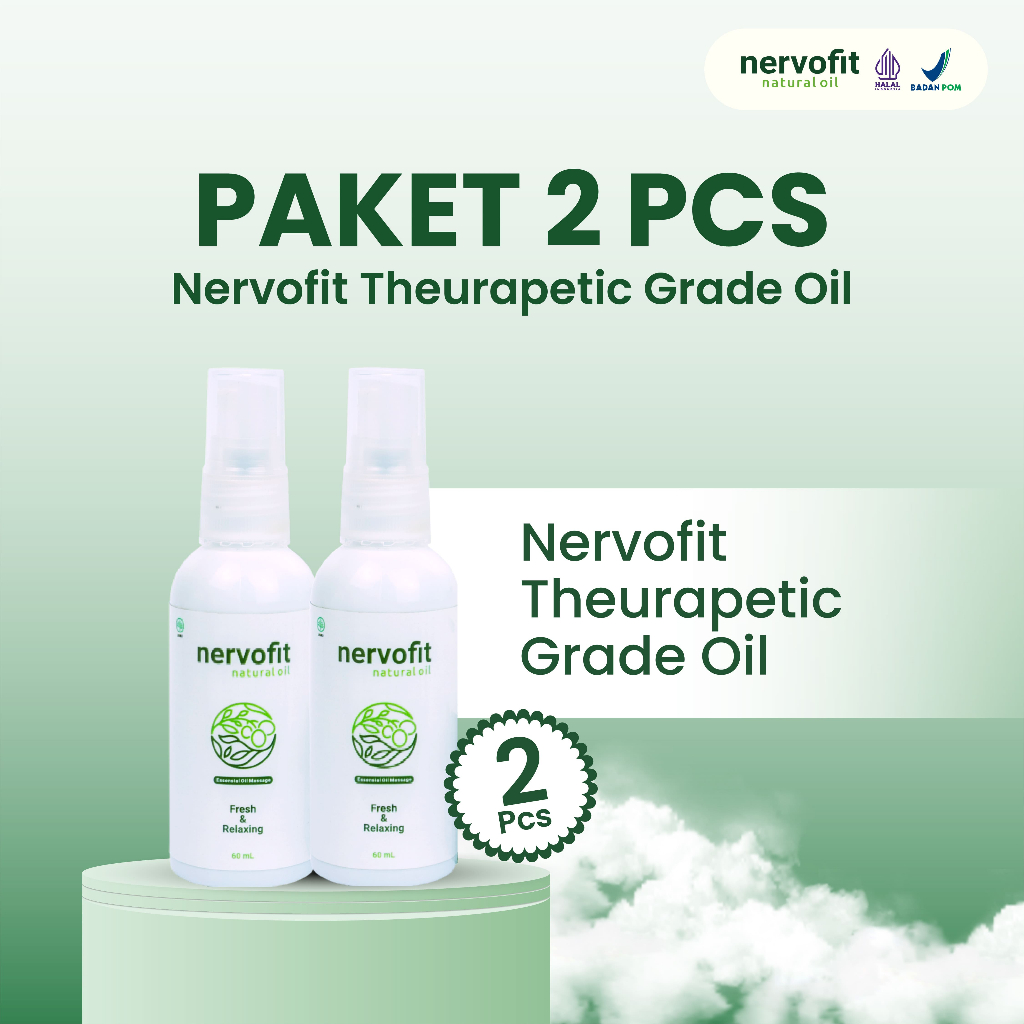 NERVOFIT Natural Oil paket hemat isi 2 untuk membantu meringankan gejala syaraf kejepit,migrain dan 