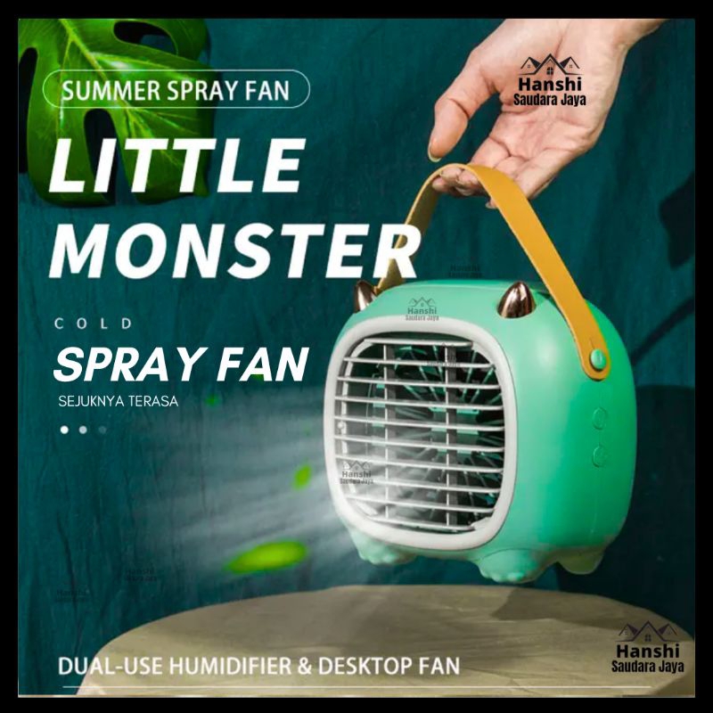 Kipas Angin Pendingin Mini Ac Little Monster / Mini Mobile Air Cooler / Kipas Angin Pendingin Spray 