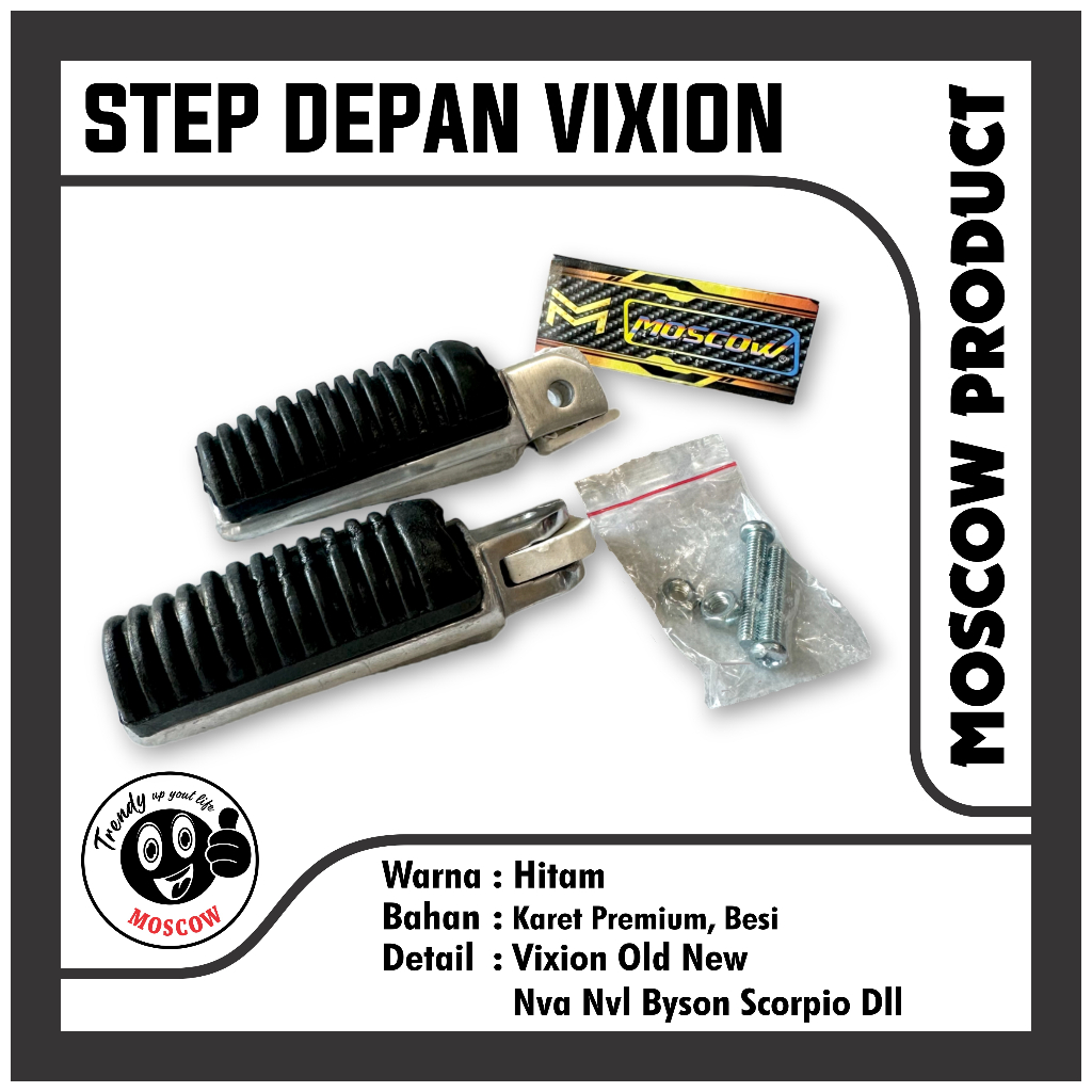 STEP VIXION KARET FOOTSTEP DEPAN VIXION OLD NEW NVA NVL BYSON SCORPIO MX KING DLL PIJAKAN KAKI SET K