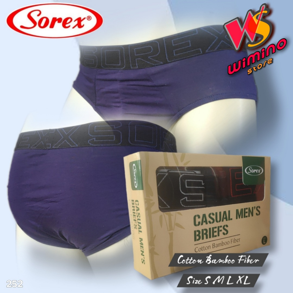 M252 Sorex Celana Dalam Pria Dewasa, Celana Dalam Pria Segitiga Sorex Katun Fiber Size S - XL