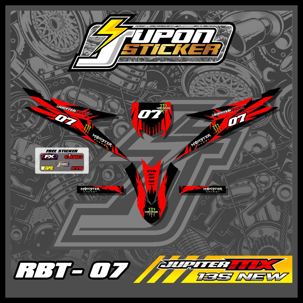(COD) Sticker Striping RBT JUPITER MX New 135 Semifull Stiker Custom Trail Motor Bebek Modif Supermo