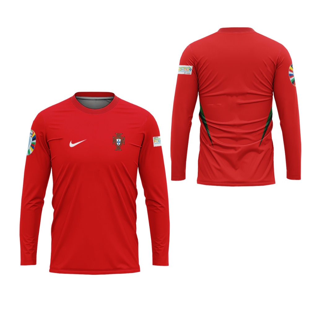 Jersey Panjang Portugal Home Piala Eropa 2024 Baju Sepak Bola Ronaldo Grade Ori Pria Dewasa Jersey P