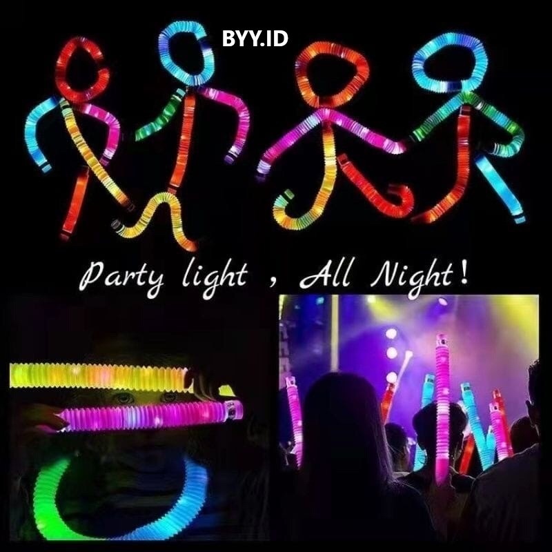 Mainan Anak Light up Pop Pipes Selang Pipa Mainan Lampu Selang Pipa Light Up Pop led