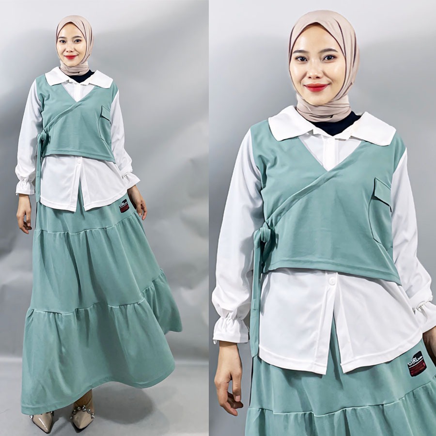 CARLINA Setelan GYL 2in1 Set Baju dan Rok Wanita
