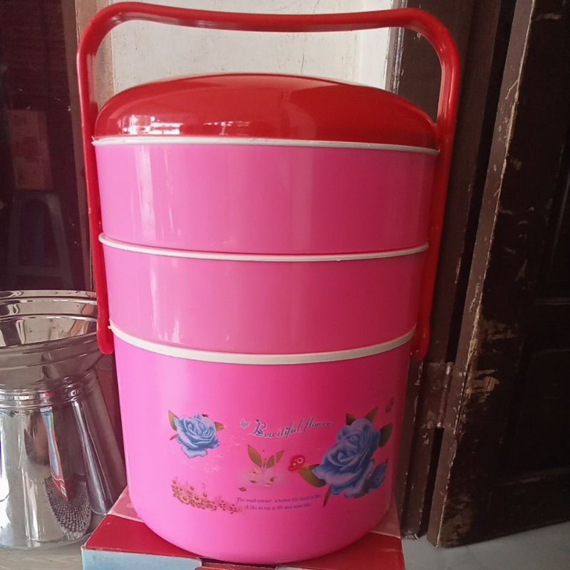 RANTANG KARAKTER KARTUN/ RANTANG SUSUN 3 KARAKTER/ RANTANG PIKNIK MOTIF BUNGA/ RANTANG PLASTIK GAMBA