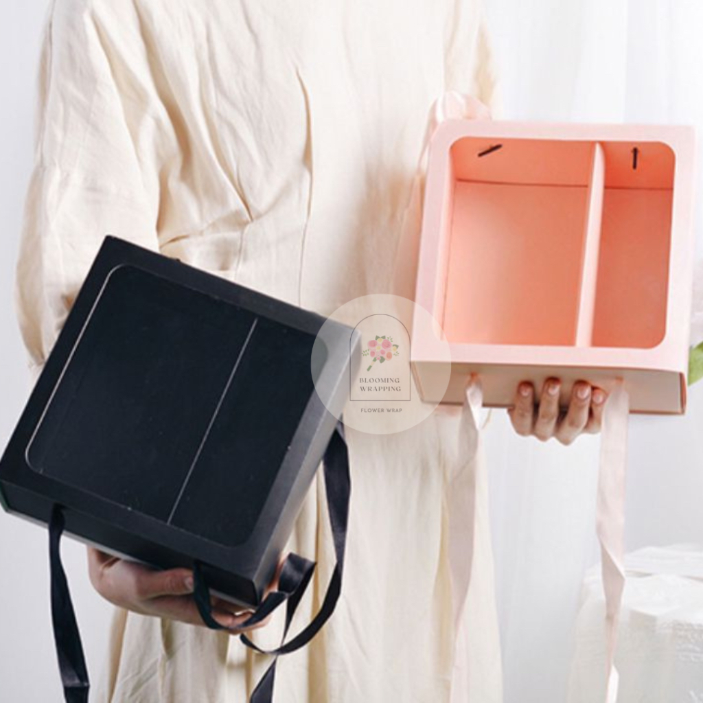 

[FB2] FLOWER BOX SQUARE / FLOWER BAG PERSEGI / BOX BUNGA DAN KADO MIKA DENGAN TALI