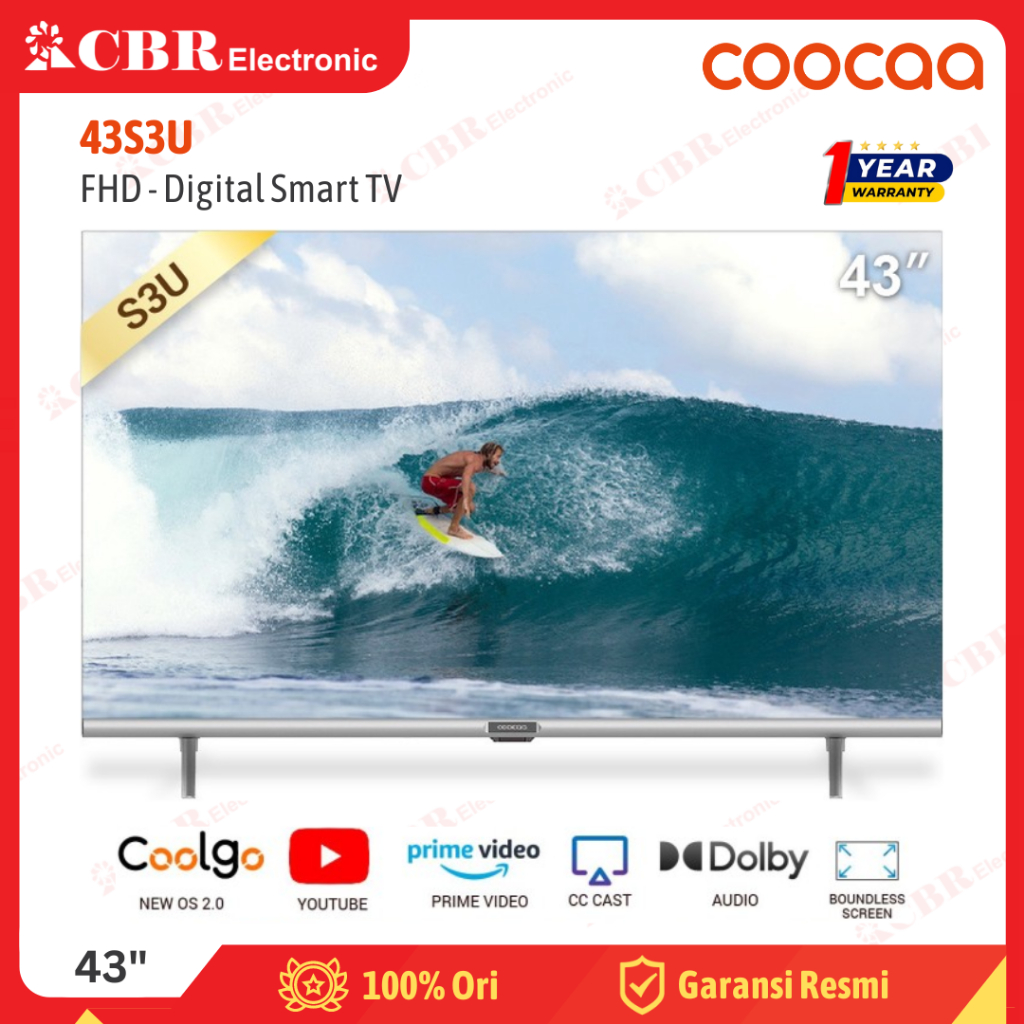 TV Coocaa 43 Inch LED 43S3U (FHD-Digital Smart TV)
