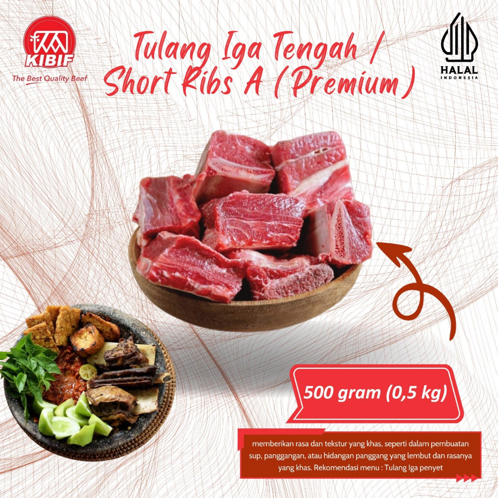 

Tulang Iga Tengah / Short Ribs 1kg (Reguler/premium)