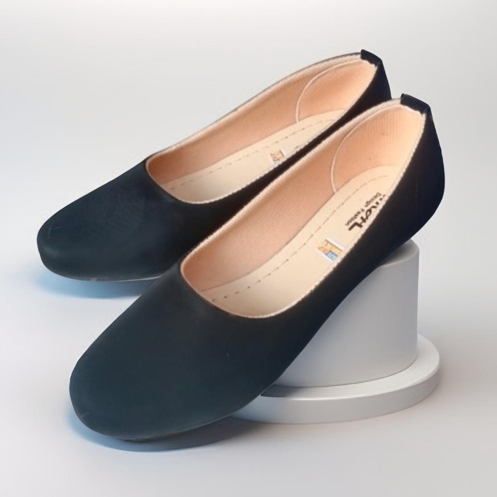 Sepatu Flat Shoes Wanita Polos Hitam Slip On – Sekolah, Kuliah & Kerja