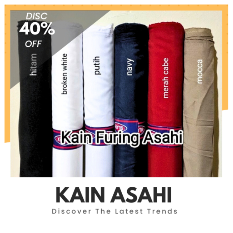❤[PROMO MURAH!!!]❤ Kain asahi / peles / bahan kain furing asahi polos ✔️TERMURAH✔️